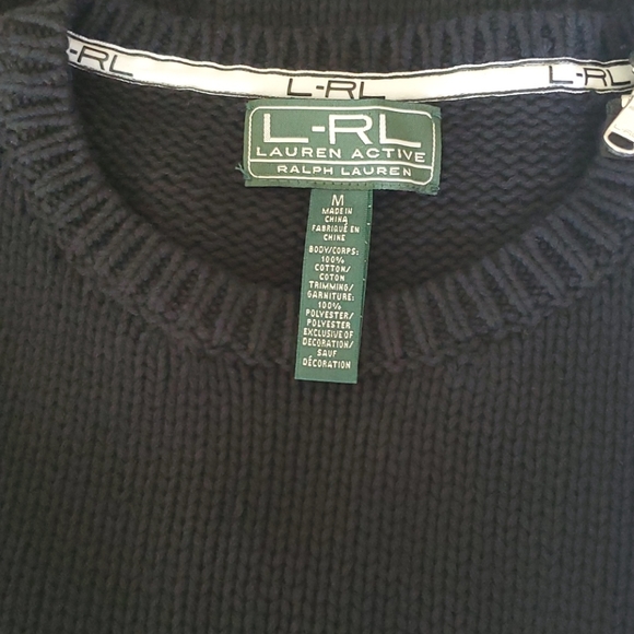 Ralph Lauren Black Long Sleeve Cotton Zip Sweater - Picture 7 of 8